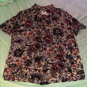 Topman Red and Blue Paisley Casual Shirt